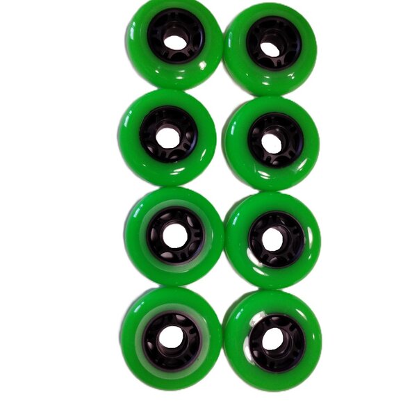 Other - Unbranded Inline Skate Wheels 76mm 89A Outdoor Green Rollerblade Hockey 8 Pack